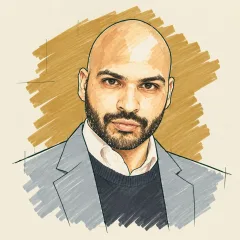 Retrato en dibujo de Brandon Aday, fundador de YaContesta.pro